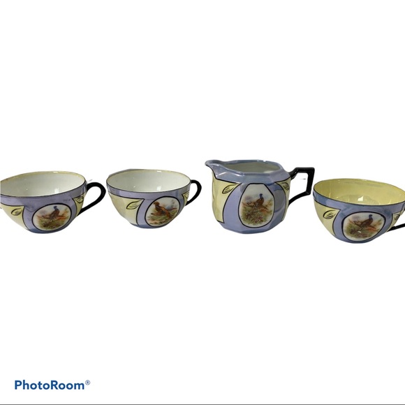 1920’s Rudolph Wachter Pheasant Porcelain Tea Cups